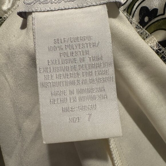 Vintage Y2k Floral Mini Dress, Satin Finish, Empire Waist, Semi Formal - Picture 8 of 10